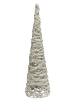 LED Baum  aus Metall 
mit 20 LED mit Watte beflockt
Farbe: Weiss
D:15cm H:60cm