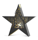 Stern Forest mit Henkel aus Metall Schwarz gold mit Einsatz für Kerzen
