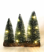 LED Tannenbäume (3 Stk) 
auf Holzsockel 
mit Total 10 LED 
L7cmxB22.xH22cm