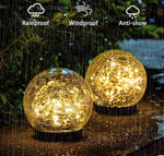 LED Solar  Leuchte Crackle Ball 
mit 10 LED warm weisses Licht