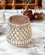 Windlicht aus Glas 
Orientalisches Design 
Farbe: Kupfer 
Glas: D:10.5cm H:10.7cm