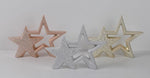 Stern Doppel aus Keramik, 
Design: Silber gehämmert,
L:3cm x B:21cm x H:16cm