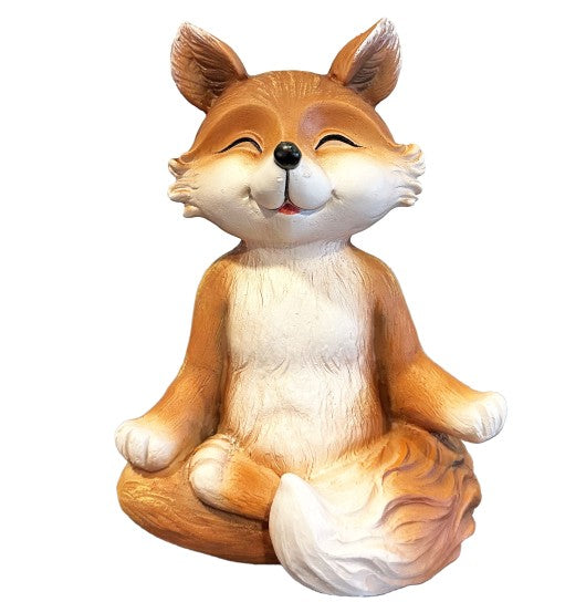 Deko Fuchs sitzend aus Polyresin