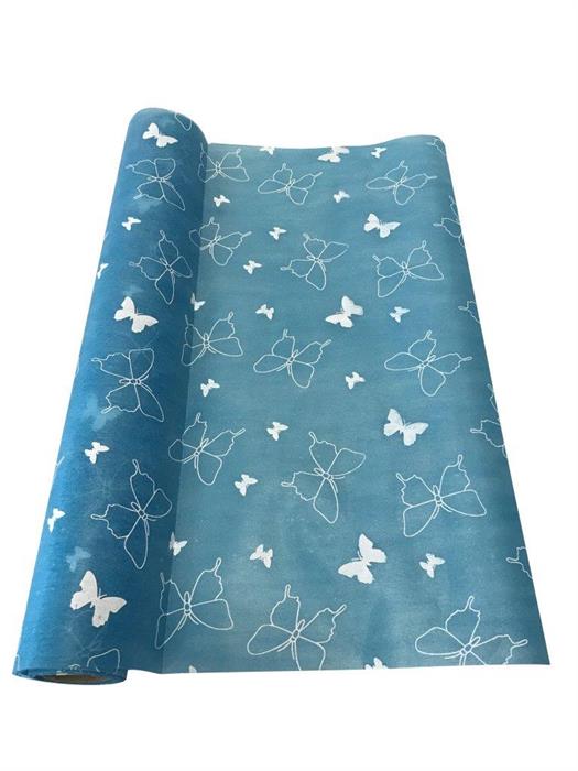 Dekostoff "Vlies" gerollt und geschnitten - blau
36cm x 300cm, mit Schmetterling Druck