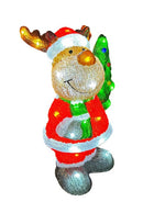 LED Outdoor Acryl Rentier im Santa Gewand mit 50 LED cool white