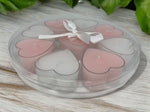 Teelichter in Herzform 9er Set in PVC Geschenkbox mit Schleife