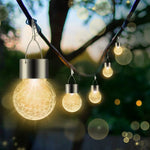 LED Solar Hängekugel Glas transparent
6x6x9cm- crackle Glas
Warm weisses Licht