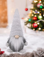 Deko Wichtel Santa mit Bart 
mit Zipfelmütze, 
Farbe: Grau, 
L:11cm B:16cm H:36cm