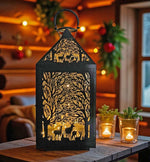 Laterne Forest 2er Set aus Metall Farbe schwarz gold