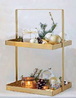 Etagere mit 2 Ablagen 
aus Metall in Gold 
L25cm x B30cm x H45cm