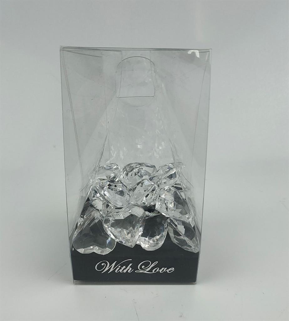 Dekosteine Strass Herzen 
D 2cm Inhalt: 18 Stk