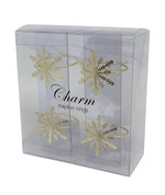 Rond de serviette lot de 4 flocons de neige
 or antique taille 55-60mm acier inoxydable