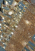 LED Geschenkbox gold Outdoor aus Metall mit 350LED Micro Light goldige PET Streifen