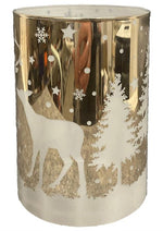 Windlicht aus Glas 
Farbe gold 
Hirsch Design 
D9cm x H13.5cm