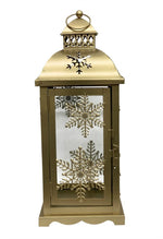 Laterne aus Metall mit Glaseinsatz Farbe: Gold L:16cm B:16cm H:38cm