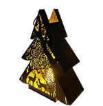 Laterne Forest Tannenbaum aus Metall Schwarz gold