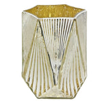 Windlicht 6 eckig Glas 
matt weiss Innen gold 
D11.5cm x H13.5cm