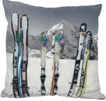 Kissen mit Ski Motiv
mit Reisverschluss
Grösse: 40cmx40cm 
Digitaldruck einseitig