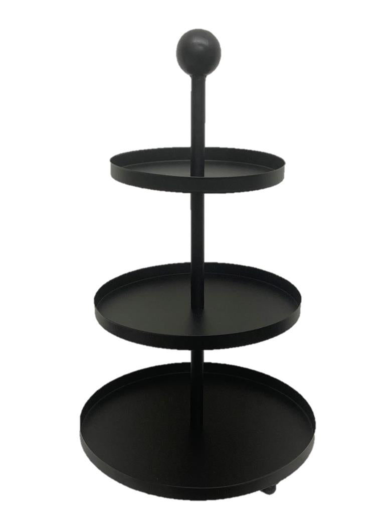 Etagere aus Metall 
mit 3 Etagen 
in Schwarz