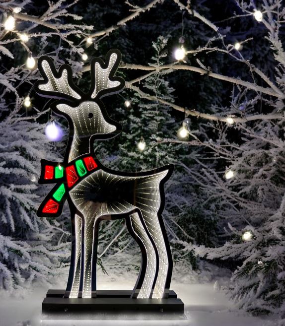 LED Figur Hirsch mit Infinity Effekt Outdoor H60cm