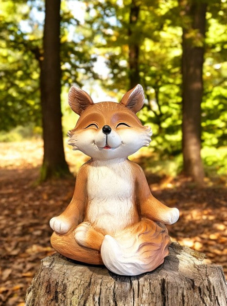 Deko Fuchs sitzend aus Polyresin