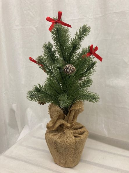 LED Weihnachtsbaum  mit 10 LED 
Lichterkette im Topf  in Jute 
gewickelt D20cm H45cm