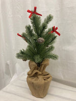LED Weihnachtsbaum  mit 10 LED 
Lichterkette im Topf  in Jute 
gewickelt D20cm H45cm