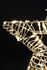 LED Stern Outdoor Metall mit 200 LED Farbe: Silber D: 50cm - T:5cm