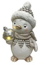 LED Deko Pinguin stehend weiss mit 3 LED H43.5cm