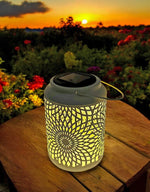 LED Solar Laterne in Gelb D12.5cm x H17.5cm