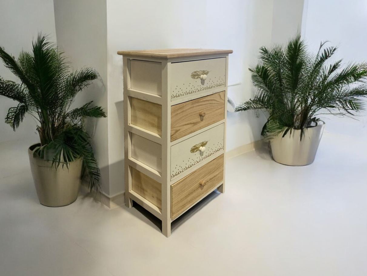 Commode en bois avec 4 tiroirs