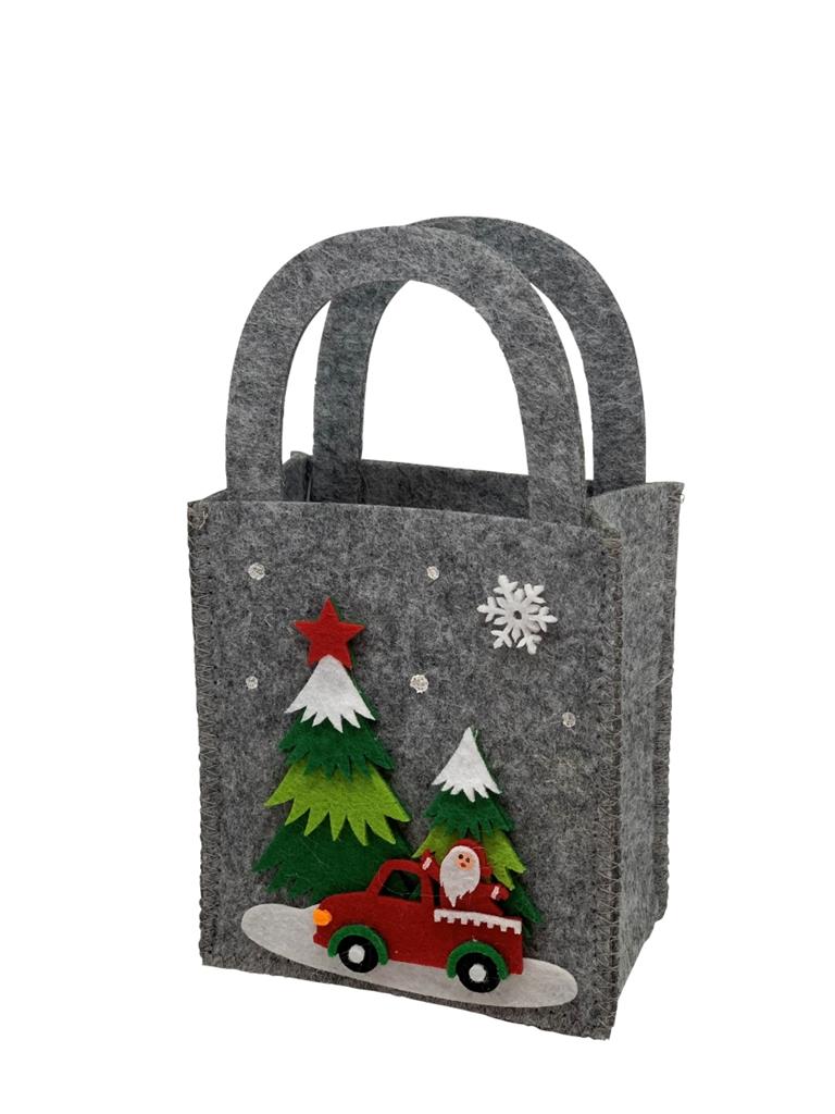 Tasche XMas aus Filz Farbe: Grau L:11cm B:7cm H:19cm