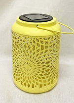 LED Solar Laterne in Gelb aus Metall L15.5cm x B15.5cm x H25.5cm