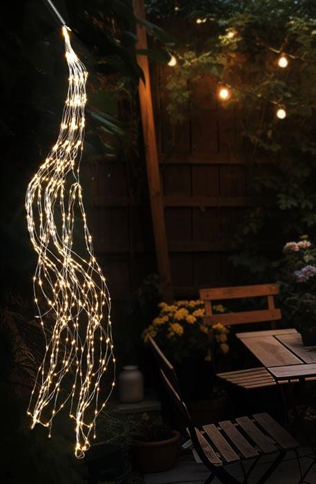 LED Outdoor Lichterkettenstrang 
125 LED, L: 100cm, silber Draht
Warm weiss Licht