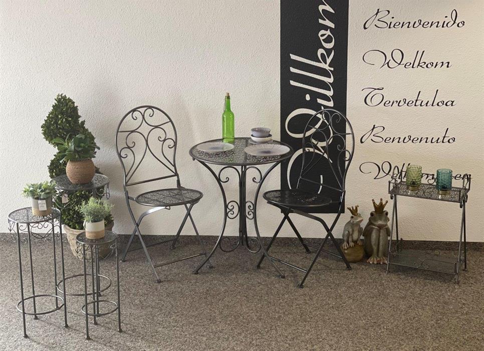Pflanzenständer 3er Set 
aus Metall Design Ranken
Farbe: Anthrazit
pulverbeschichtet