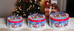 Guetzlidosen 3er Set rund mit XMAS Motiv Wichtel Weissblech