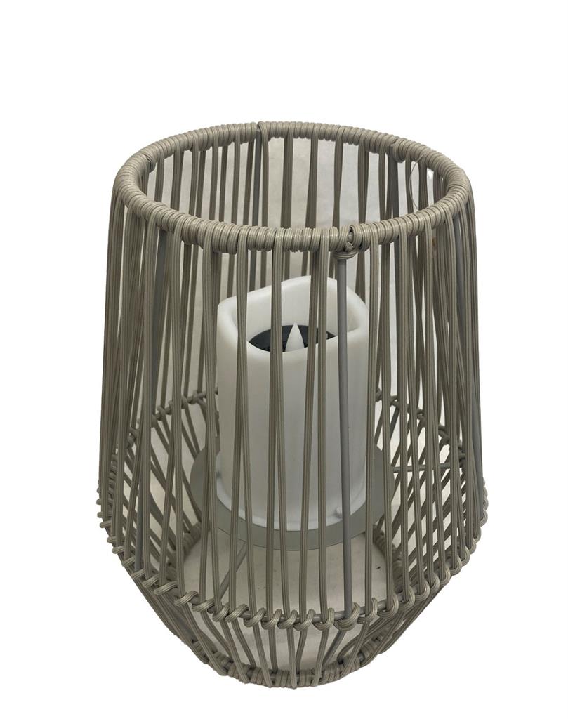 LED Solar Laterne Farbe: grau mit Solar Kerze weiss Grösse Laterne 27x27x31cm