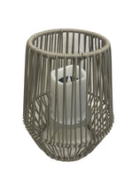 LED Solar Laterne Farbe: grau mit Solar Kerze weiss Grösse Laterne 27x27x31cm