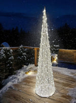 LED Kegel weiss Outdoor aus Metall mit 400 LED Micro Light Grösse 20x20x80cm