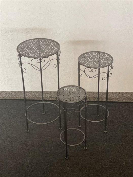 Pflanzenständer 3er Set 
aus Metall Design Ranken
Farbe: Anthrazit
pulverbeschichtet