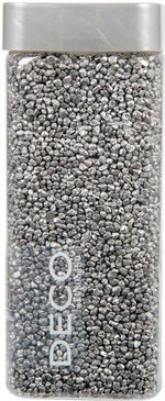 Glitter Granulat 2-3mm silber 
Flasche: eckig 
Inhalt: 825gramm / 550ml
Deckel: silber