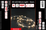 LED Micro Draht Lichterkette 
mit Sternen 30 LED 
L: 70cm 
silber Draht