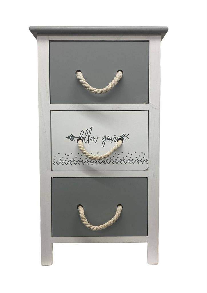 Cassettiera in legno con 3 cassetti