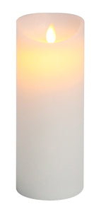 Bougie en cire LED blanche rustique avec flamme mobile