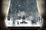Deko Fensterfolie selbstklebend Winterlandschaft Breite 52cm Höhe 21cm