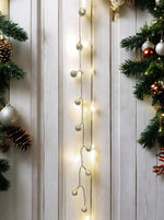 LED Lichterkette Metall silber kugeln mit 10LED D2.5cm Kugeln Länge 135cm