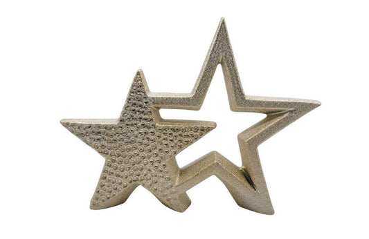 Stern Doppel aus Keramik,
Design: Gold gehämmert,
L:3cm x B:21cm x H:16cm