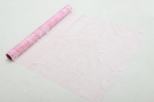 Dekostoff "Organza" gerollt
und geschnitten pink 
Schmetterlingsdruck
36cm x 300cm