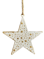 Deko Stern aus Metall altweiss gold H20cm