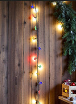 LED Outdoor Lichterkette mit 100 Sternen, farbig 100LED Länge 9.90m